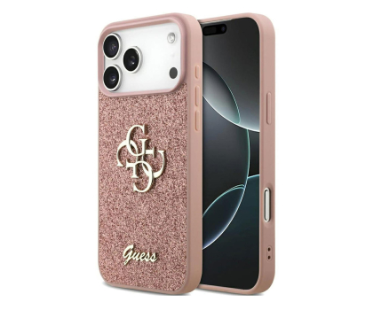 Etui do telefonów Guess Fixed Glitter Big 4G do iPhone 17 Pro Max różowy